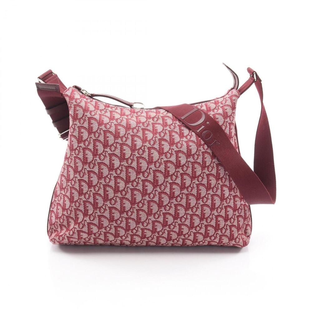 CHRISTIAN DIOR Red Leather Trotter Shoulder Bag